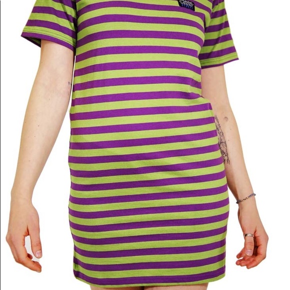 SOLD Stüssy Green and Purple Murray Dress - Picture 5 of 6